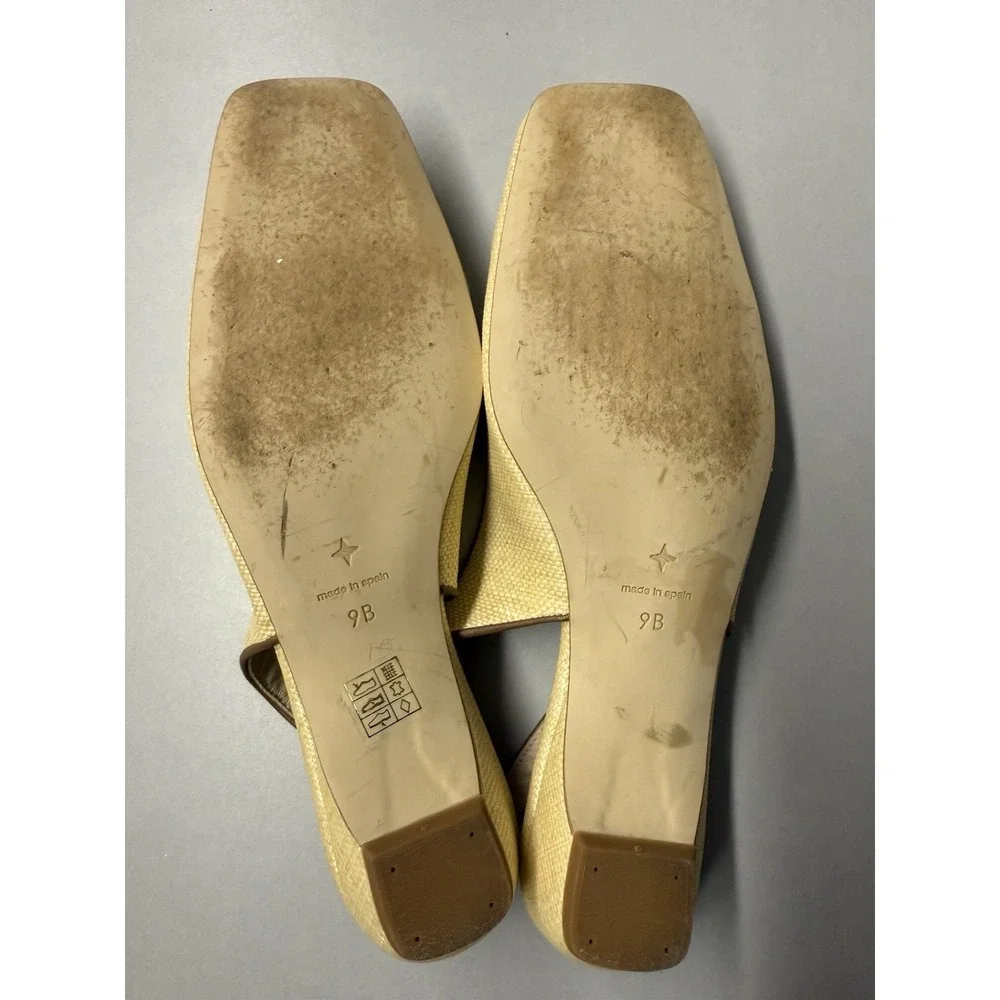 Tuckernuck Liv raffia slingback flats with brown contrast trim. Sz 9B